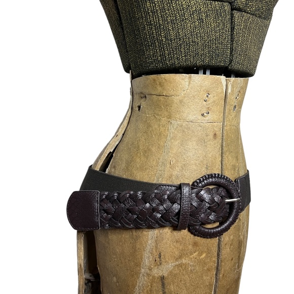 Chico's Brown Woven Belt with Elastic Size Medium - Picture 4 of 5